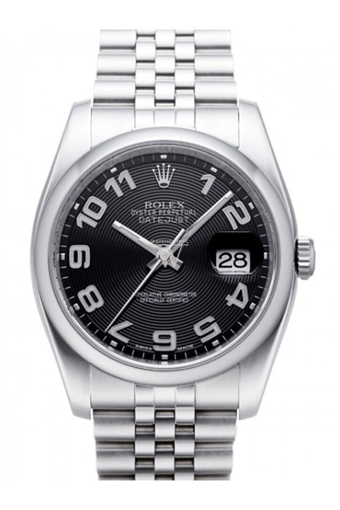 Rolex Datejust 36 Black Sunbeam Dial Stainless Steel Jubilee Men's Watch 116200 Pre-owned