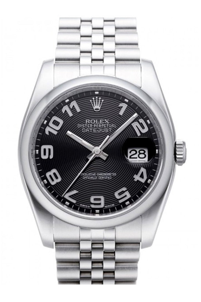 Rolex Datejust 36 Black Sunbeam Dial Stainless Steel Jubilee Men's Watch 116200 Pre-owned