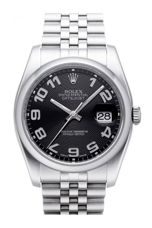 Rolex Datejust 36 Black Sunbeam Dial Stainless Steel Jubilee Men's Watch 116200 Pre-owned
