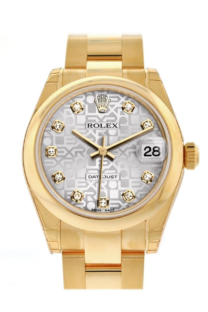 Rolex Datejust 31 Silver Jubilee Diamond Dial  18K Yellow Gold Ladies Watch 178248 Pre-owned