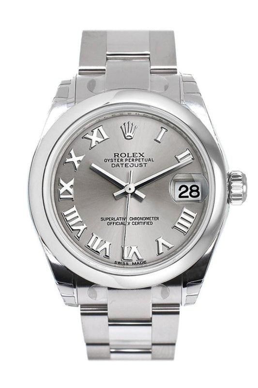 Rolex Datejust 31 Rhodium Roman Dial Steel Ladies Watch 178240 Pre-owned