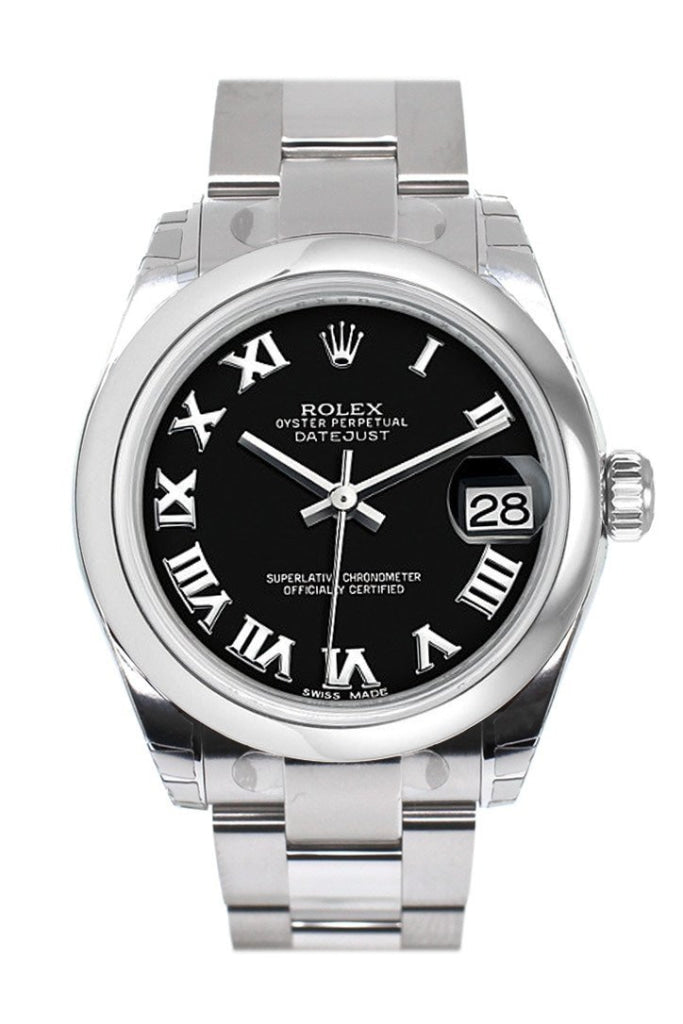 Rolex Datejust 31 Black Roman Dial Steel Ladies Watch 178240 Pre-owned