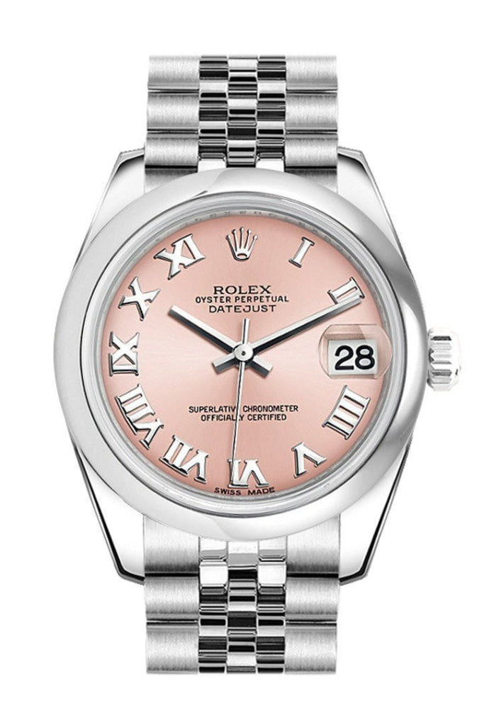 Rolex Datejust 31 Pink Roman Roman Dial Stainless Steel Jubilee Ladies Watch 178240 Pre-owned