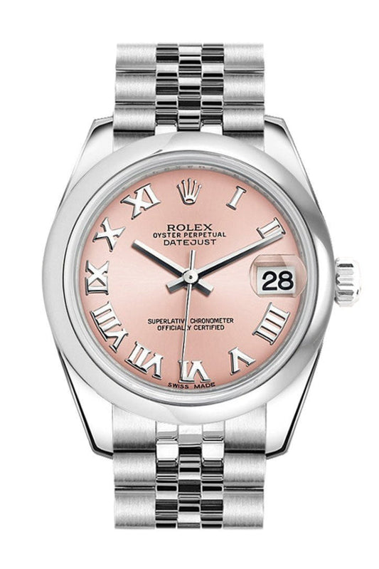 Rolex Datejust 31 Pink Roman Roman Dial Stainless Steel Jubilee Ladies Watch 178240 Pre-owned