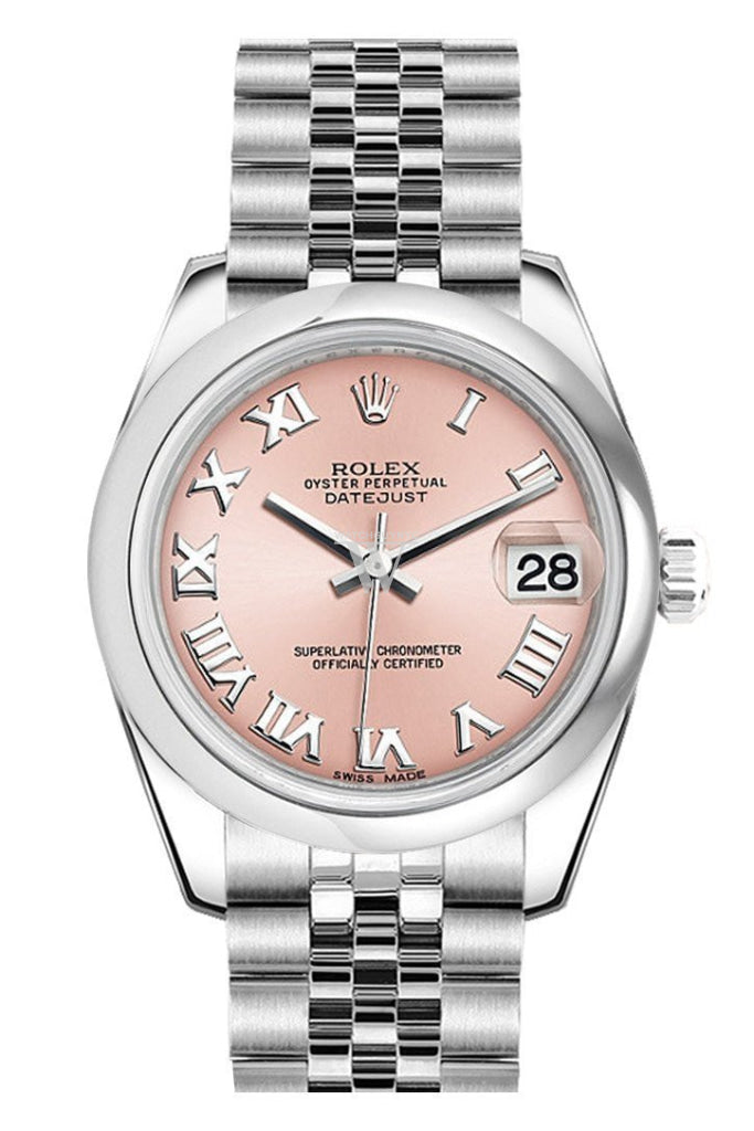Rolex Datejust 31 Pink Roman Roman Dial Stainless Steel Jubilee Ladies Watch 178240 Pre-owned