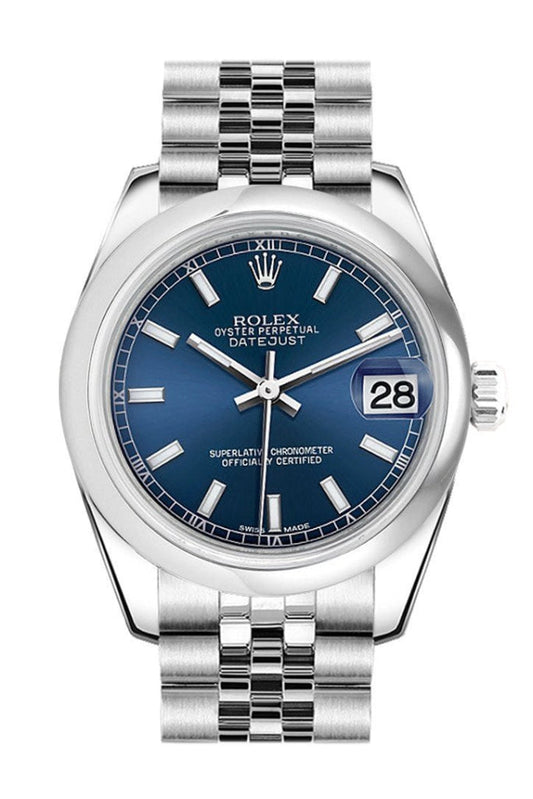 Rolex Datejust 31 Blue Dial Stainless Steel Jubilee Ladies Watch 178240 Pre-owned