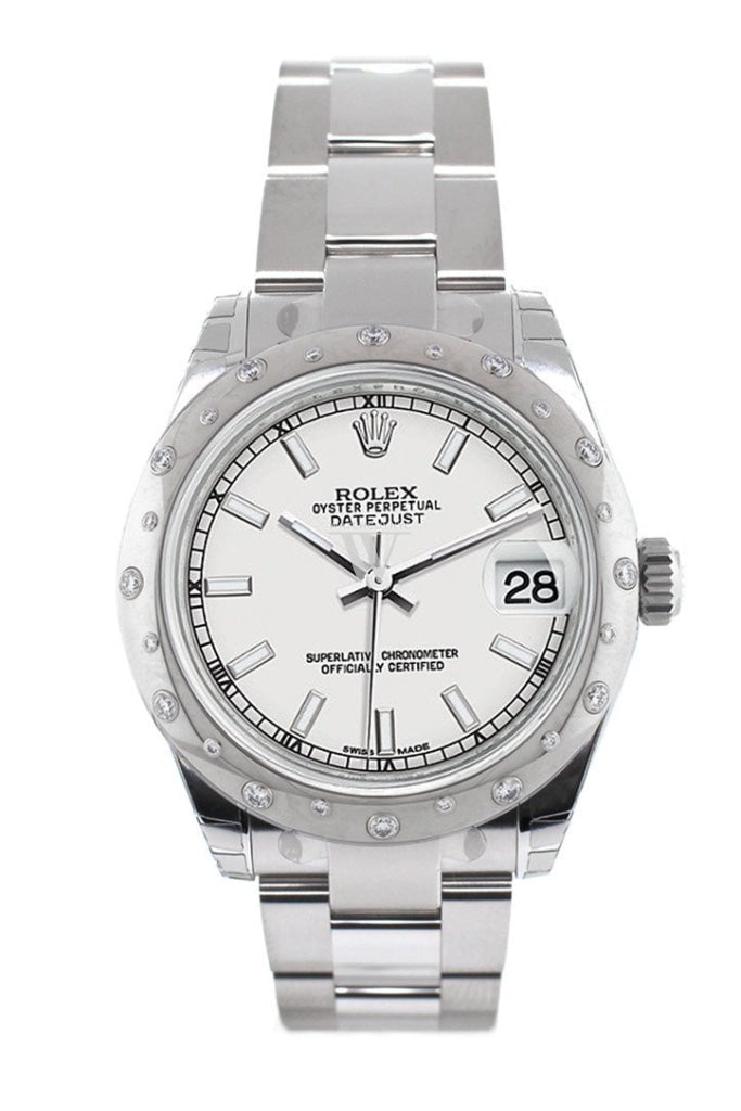 Rolex Datejust 31 White Dial Dome set with Diamonds Bezel Ladies Watch 178344 Pre-owned