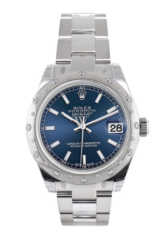 Rolex Datejust 31 Blue Dial Dome set with Diamonds Bezel Ladies Watch 178344 Pre-owned
