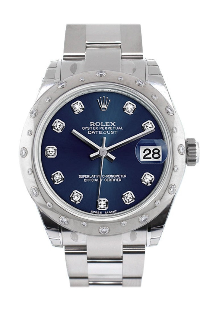 Rolex Datejust 31 Blue Diamond Dial Dome set with Diamonds Bezel Ladies Watch 178344 Pre-owned