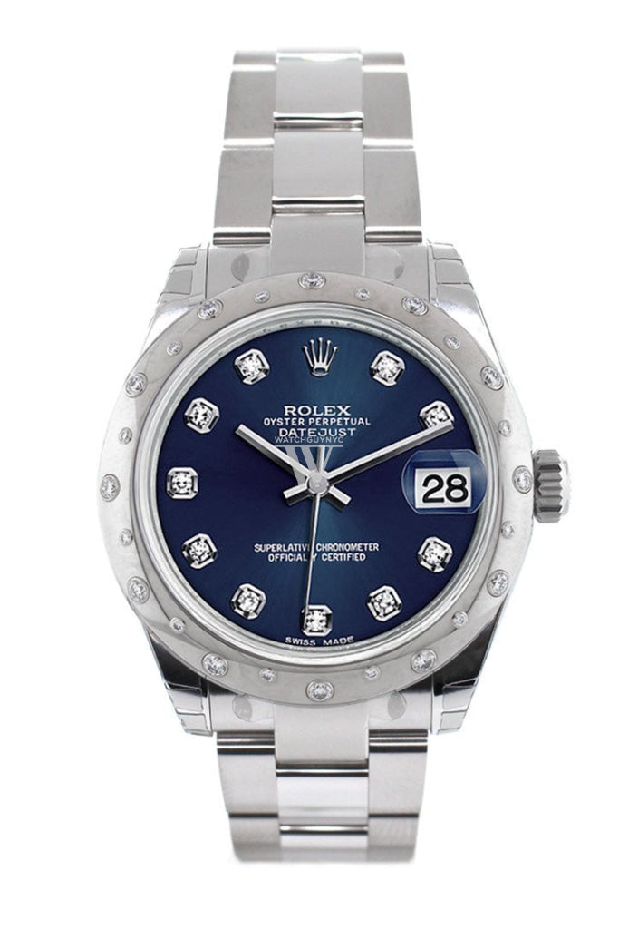 Rolex Datejust 31 Blue Diamond Dial Dome set with Diamonds Bezel Ladies Watch 178344 Pre-owned
