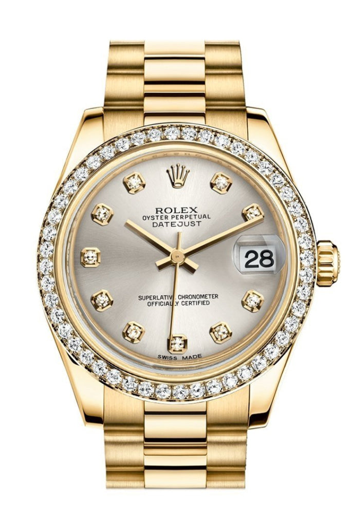 Rolex Datejust 31 Silver Jubilee Diamond Dial Diamond Bezel 18K Yellow Gold President Ladies Watch 178288 Pre-owned