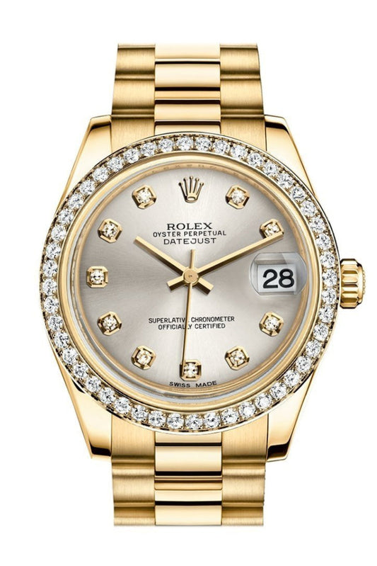 Rolex Datejust 31 Silver Jubilee Diamond Dial Diamond Bezel 18K Yellow Gold President Ladies Watch 178288 Pre-owned