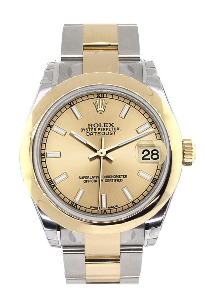 Rolex Datejust 31 Champagne Dial 18K Gold Two Tone Ladies Watch 178243 Pre-owned