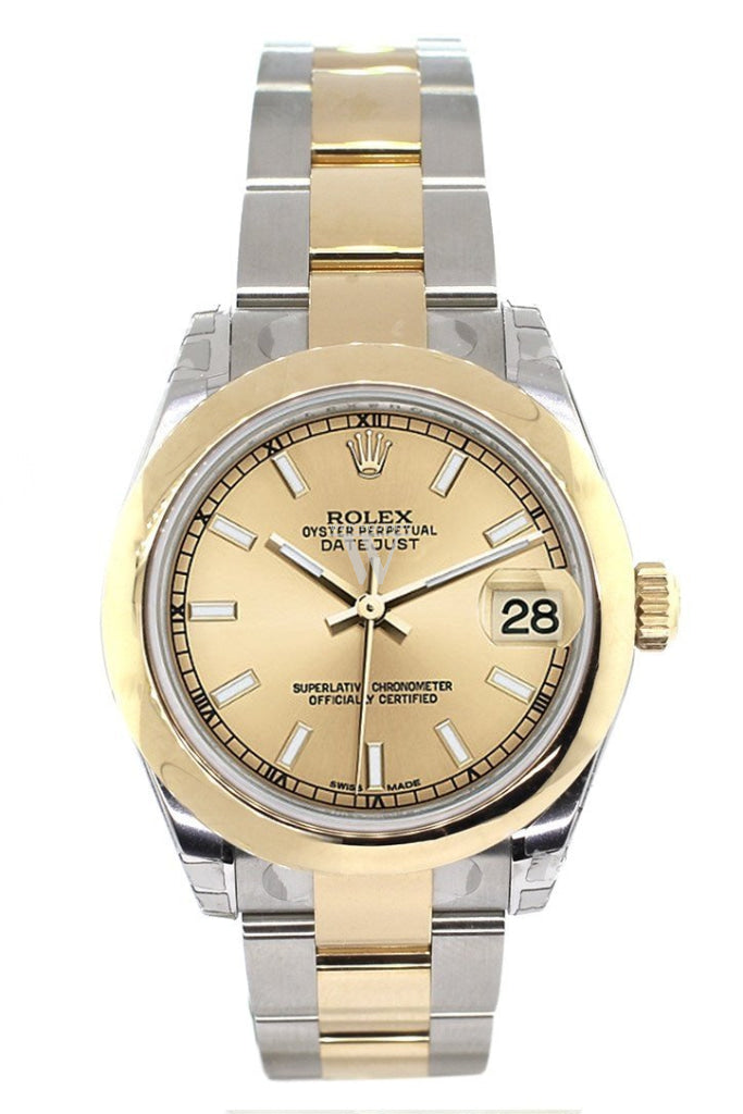 Rolex Datejust 31 Champagne Dial 18K Gold Two Tone Ladies Watch 178243 Pre-owned