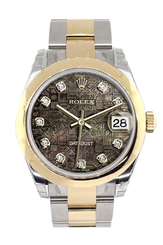 Rolex Datejust 31 Black Mother of Pearl Jubilee Diamonds Dial 18K Gold Two Tone Ladies 178243 Pre-owned