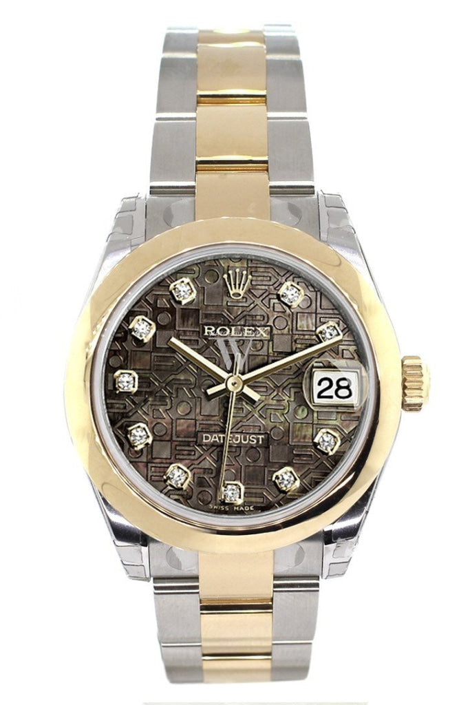 Rolex Datejust 31 Black Mother of Pearl Jubilee Diamonds Dial 18K Gold Two Tone Ladies 178243 Pre-owned