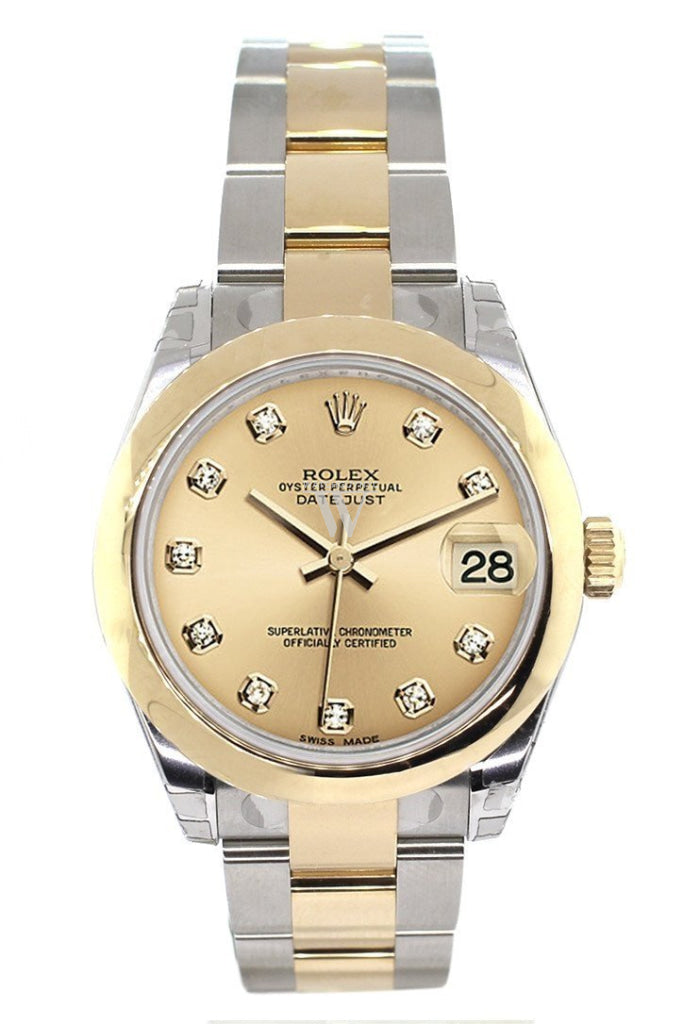 Rolex Datejust 31 Champagne Diamond Dial 18K Gold Two Tone Ladies 178243 Pre-owned
