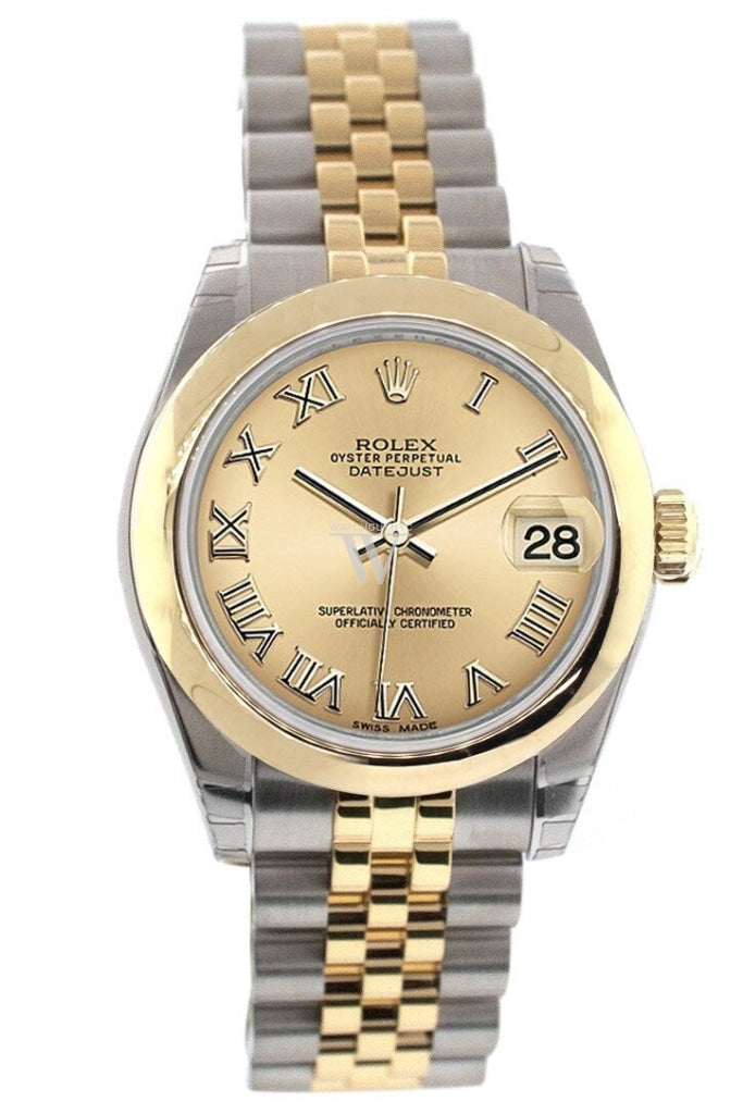 Rolex Datejust 31 Champagne Roman Dial 18K Gold Two Tone Jubilee Ladies 178243 Pre-owned