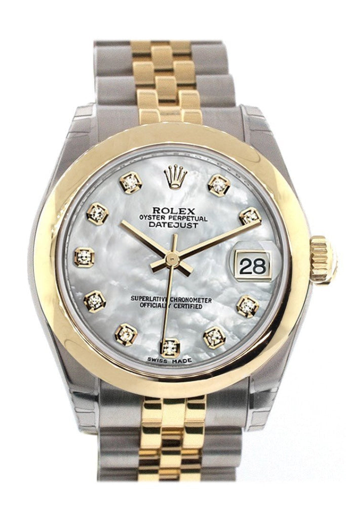 Rolex Datejust 31 Mother of Pearl Diamond Dial 18K Gold Two Tone Jubilee Ladies 178243 Pre-owned