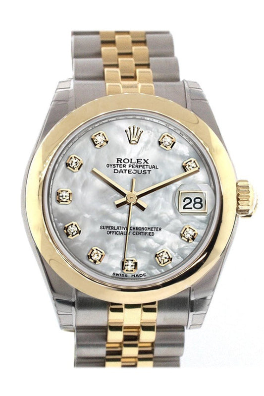 Rolex Datejust 31 Mother of Pearl Diamond Dial 18K Gold Two Tone Jubilee Ladies 178243 Pre-owned