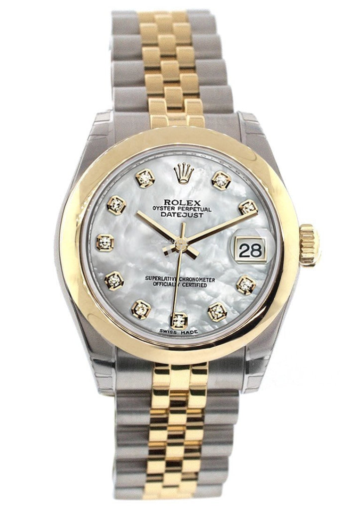 Rolex Datejust 31 Mother of Pearl Diamond Dial 18K Gold Two Tone Jubilee Ladies 178243 Pre-owned
