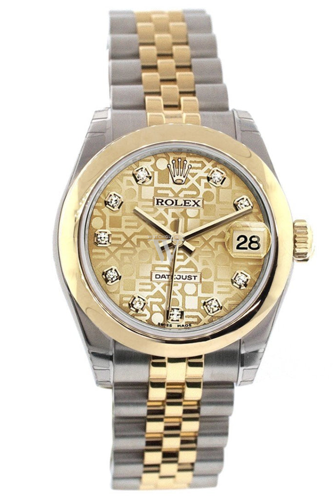 Rolex Datejust 31 Champagne Jubilee Diamond Dial 18K Gold Two Tone Jubilee Ladies 178243 Pre-owned