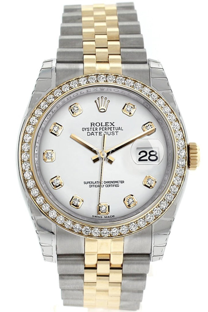 Rolex Datejust 36 White diamonds Dial 18k White Gold Diamond Bezel Jubilee Ladies Watch 116243 Pre-owned