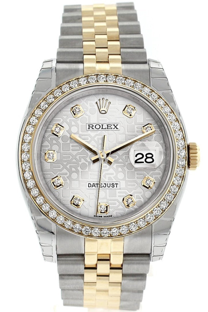 Rolex Datejust 36 Silver Jubilee design diamonds Dial 18k White Gold Diamond Bezel Jubilee Ladies Watch 116243 Pre-owned