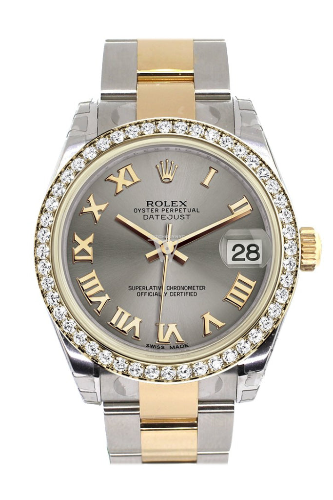 Rolex Datejust 31 Steel Roman Dial Diamond Bezel Yellow Gold Two Tone Watch 178383 Pre-owned