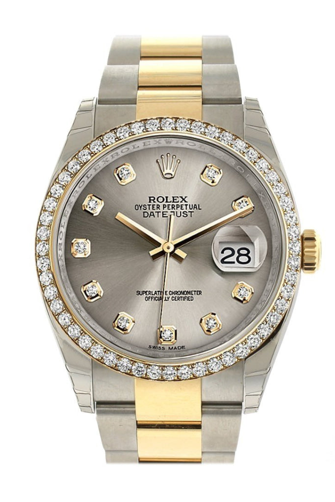 Rolex Datejust 36 Steel diamonds Dial 18k White Gold Diamond Bezel Ladies Watch 116243 Pre-owned