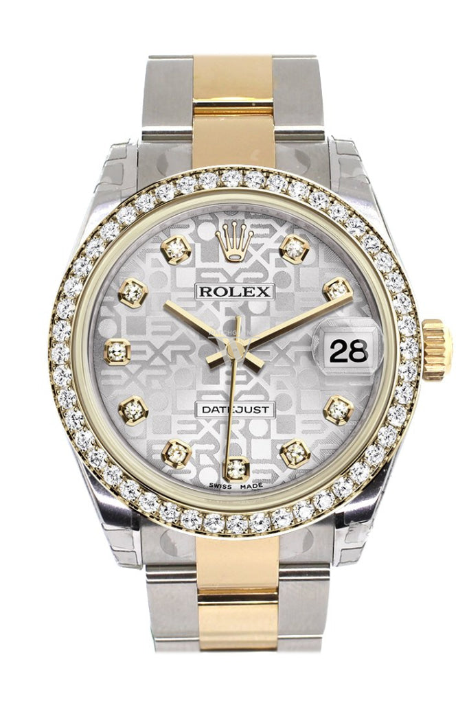 Rolex Datejust 31 Silver Jubilee design Diamond Dial Diamond Bezel Yellow Gold Two Tone Watch 178383 Oyster Watch Pre-owned