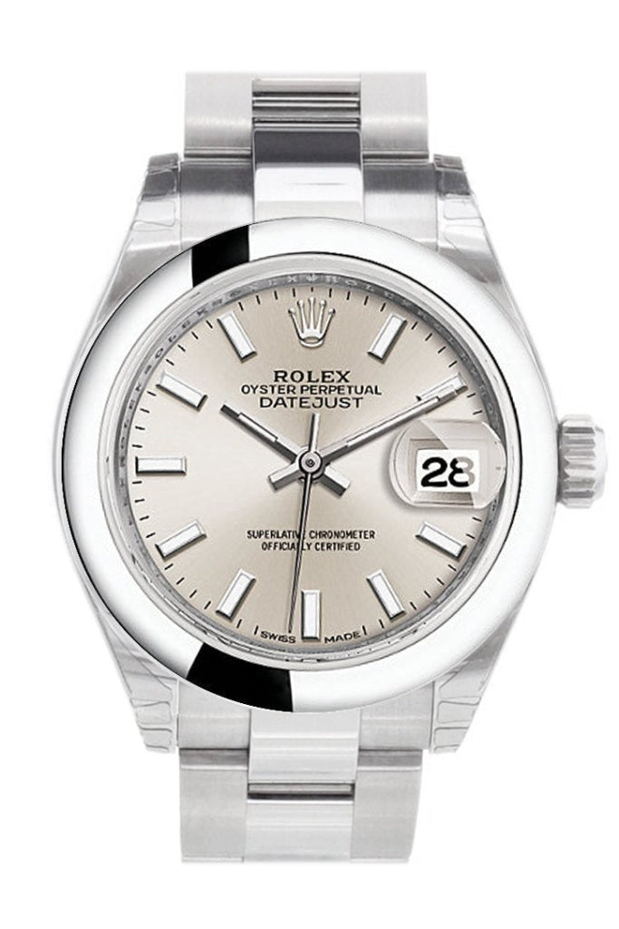 Rolex Datejust 28 Silver Dial Stainless Steel Ladies Watch 279160 NP