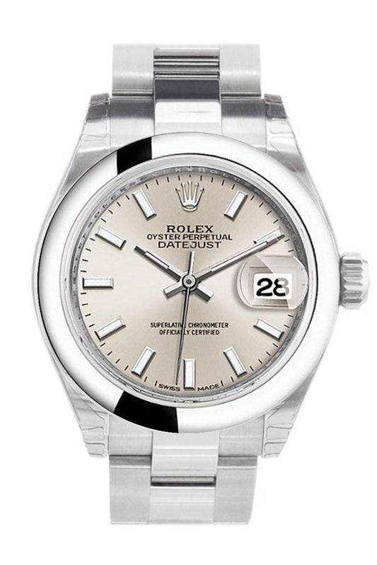 Rolex Datejust 28 Silver Dial Stainless Steel Ladies Watch 279160 NP