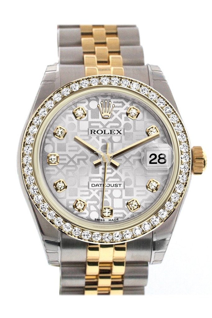 Rolex Datejust 31 Silver Jubilee design with Silver Diamond Dial Diamond Bezel Jubilee Yellow Gold Two Tone Watch 178383 Pre-owned