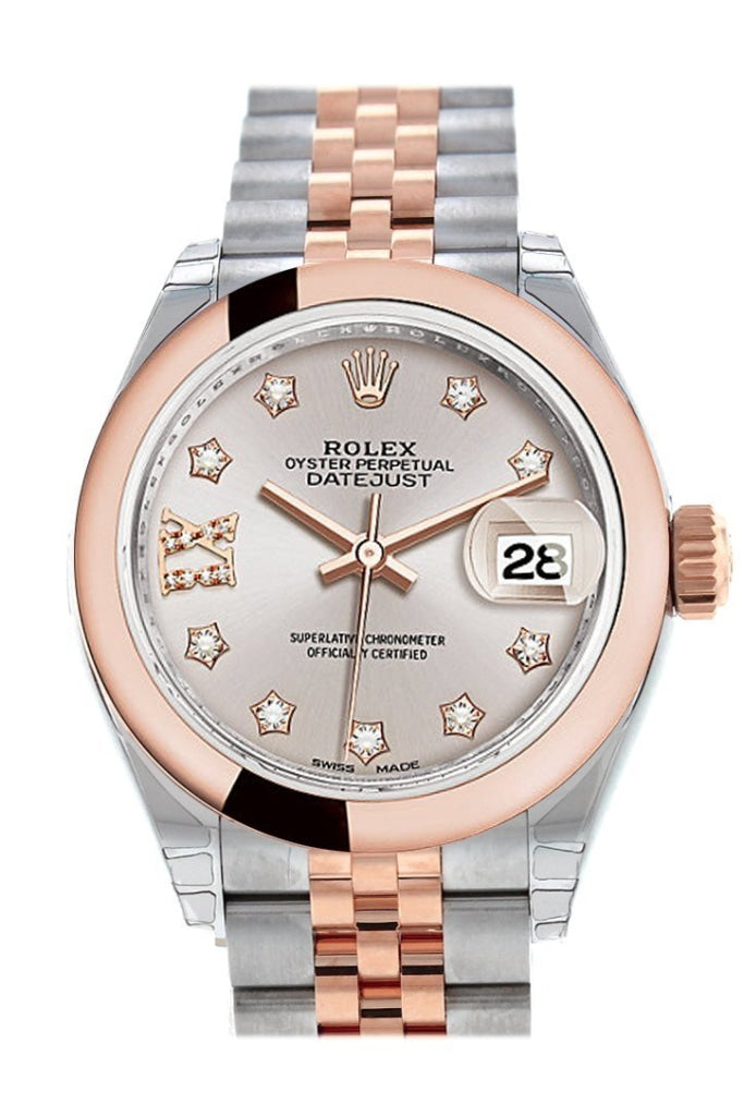 Rolex Datejust 28 Sundust 9 diamonds set in star Dial Jubilee Ladies Watch 279161 NP