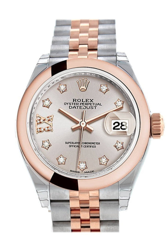 Rolex Datejust 28 Sundust 9 diamonds set in star Dial Jubilee Ladies Watch 279161 NP