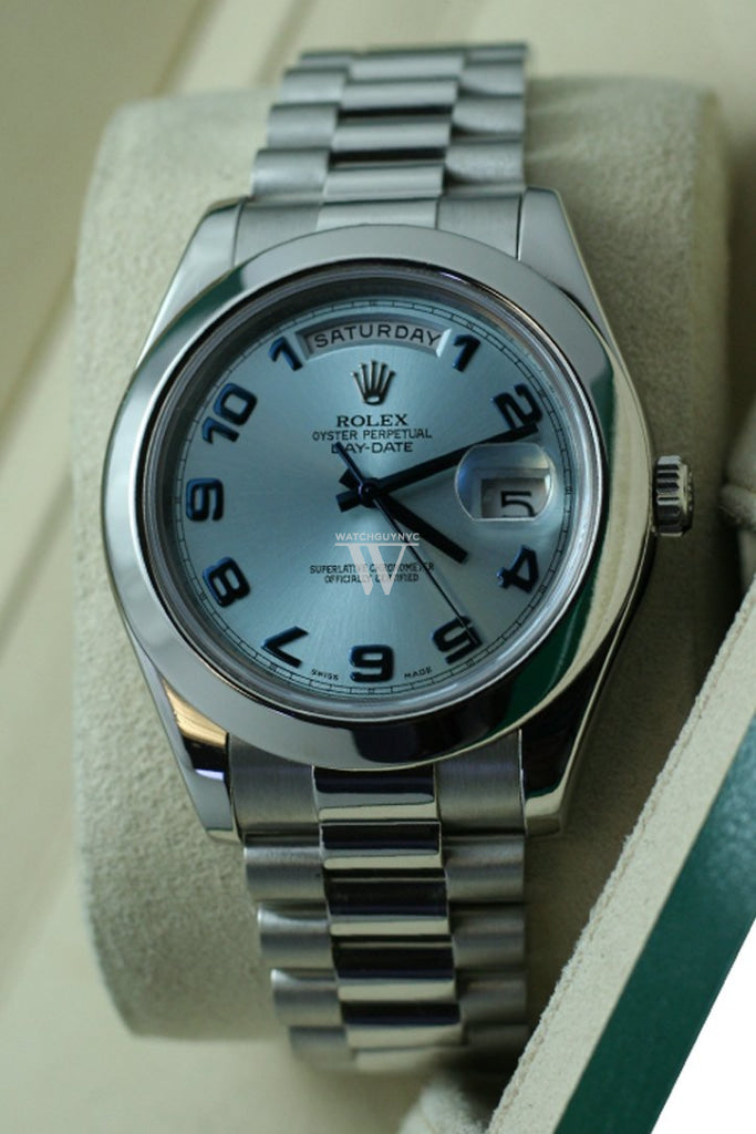 Rolex Day Date II 41 Ice Blue Arab Dial Platinum President Automatic Men's Watch 218206