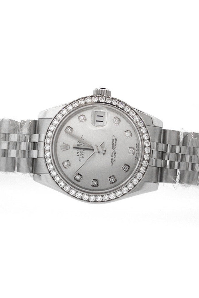 Rolex DateJust 31 Silver Diamond Dial Jubilee Watches 178384 Pre-owned