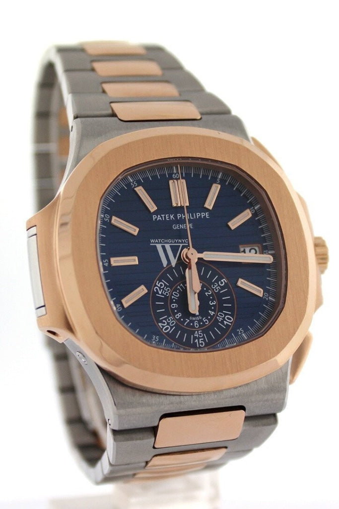 Patek Philippe Nautilus Mechanical Blue Dial Stainless Steel and 18Kt Rose Gold Men's Watch 5980/1AR-001