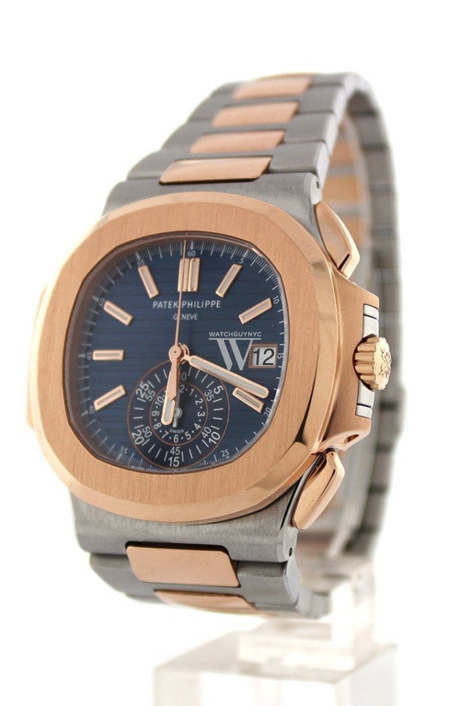 Patek Philippe Nautilus Mechanical Blue Dial Stainless Steel and 18Kt Rose Gold Men's Watch 5980/1AR-001