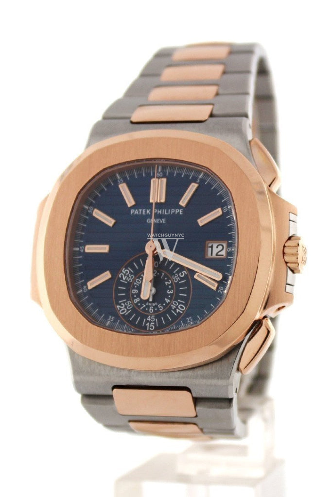 Patek Philippe Nautilus Mechanical Blue Dial Stainless Steel and 18Kt Rose Gold Men's Watch 5980/1AR-001