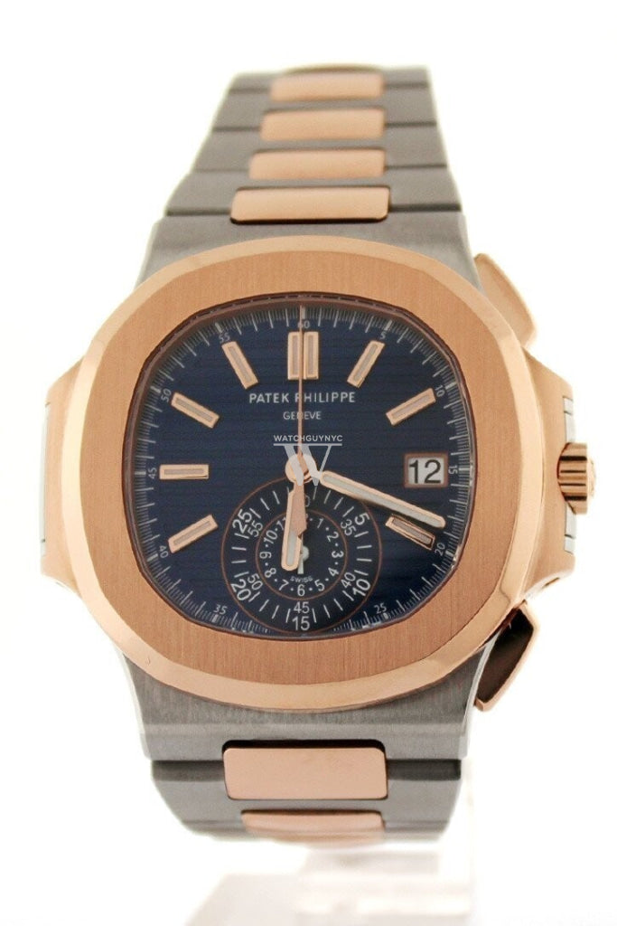 Patek Philippe Nautilus Mechanical Blue Dial Stainless Steel and 18Kt Rose Gold Men's Watch 5980/1AR-001