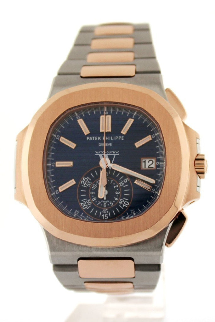 Patek Philippe Nautilus Mechanical Blue Dial Stainless Steel and 18Kt Rose Gold Men's Watch 5980/1AR-001