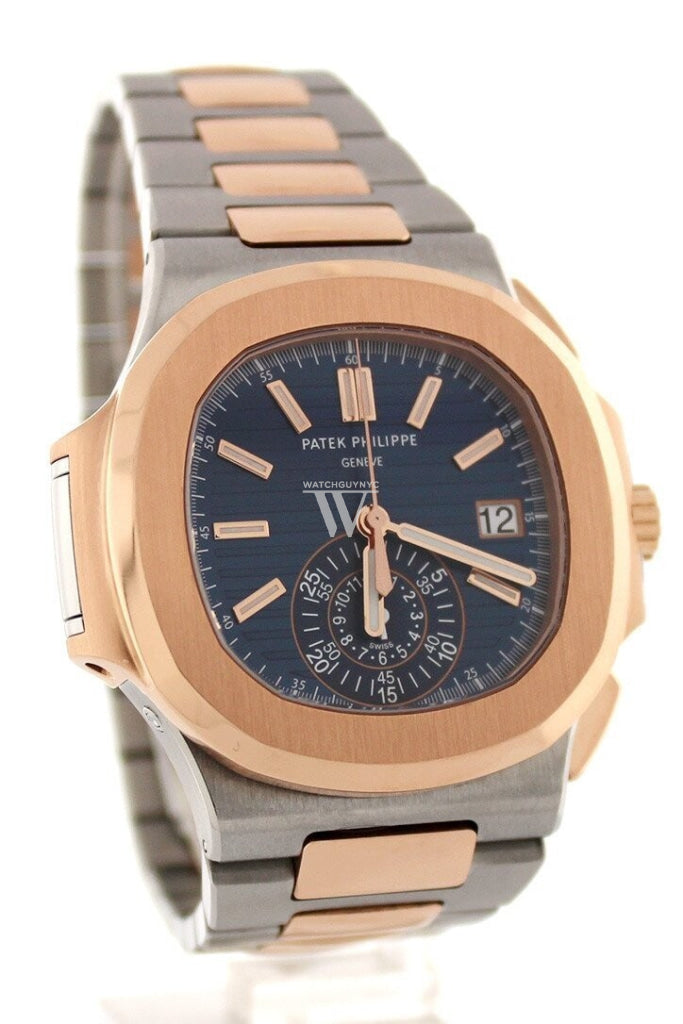 Patek Philippe Nautilus Mechanical Blue Dial Stainless Steel and 18Kt Rose Gold Men's Watch 5980/1AR-001