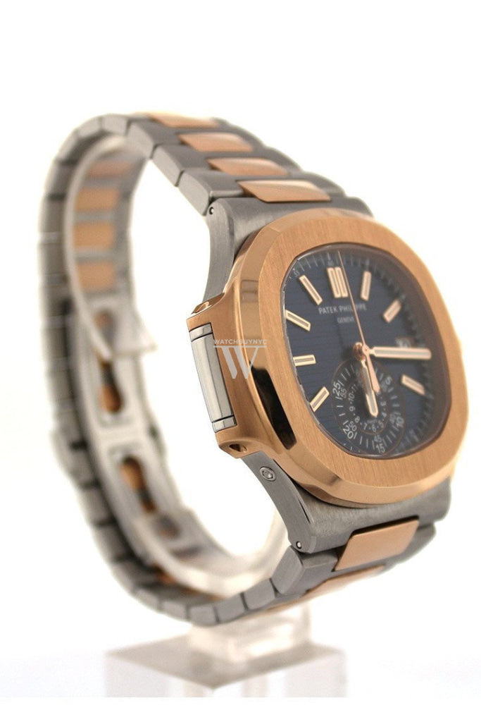 Patek Philippe Nautilus Mechanical Blue Dial Stainless Steel and 18Kt Rose Gold Men's Watch 5980/1AR-001