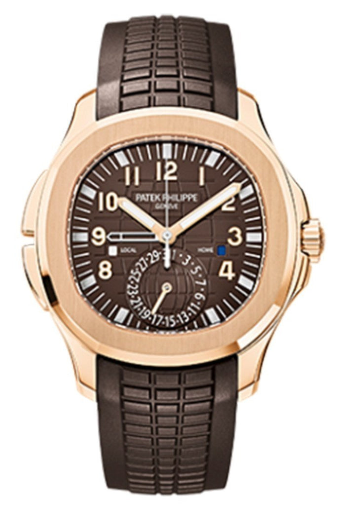 Patek Philippe Aquanaut Brown Embossed Arabic Dial Rose Gold Composite Men's Watch 5164R-001