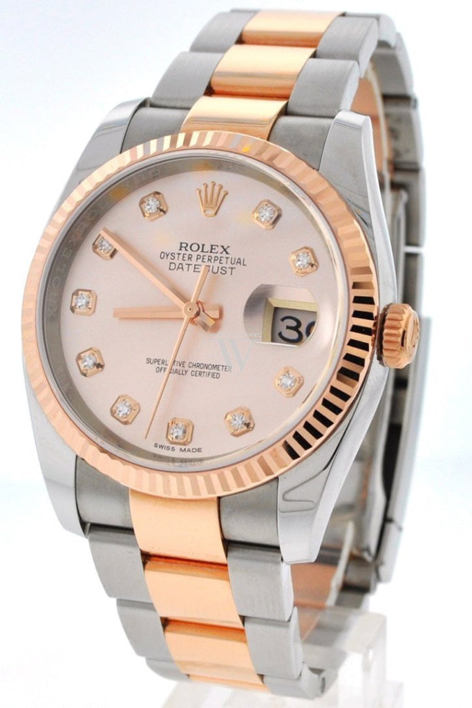 Rolex DateJust 36mm Pink Diamond Dial Watche 116231 Pre-owned