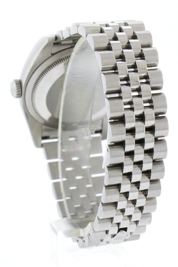 Rolex DateJust 36 Silver Diamond Dial 18k White Gold Bezel Watches 116234 Pre-owned