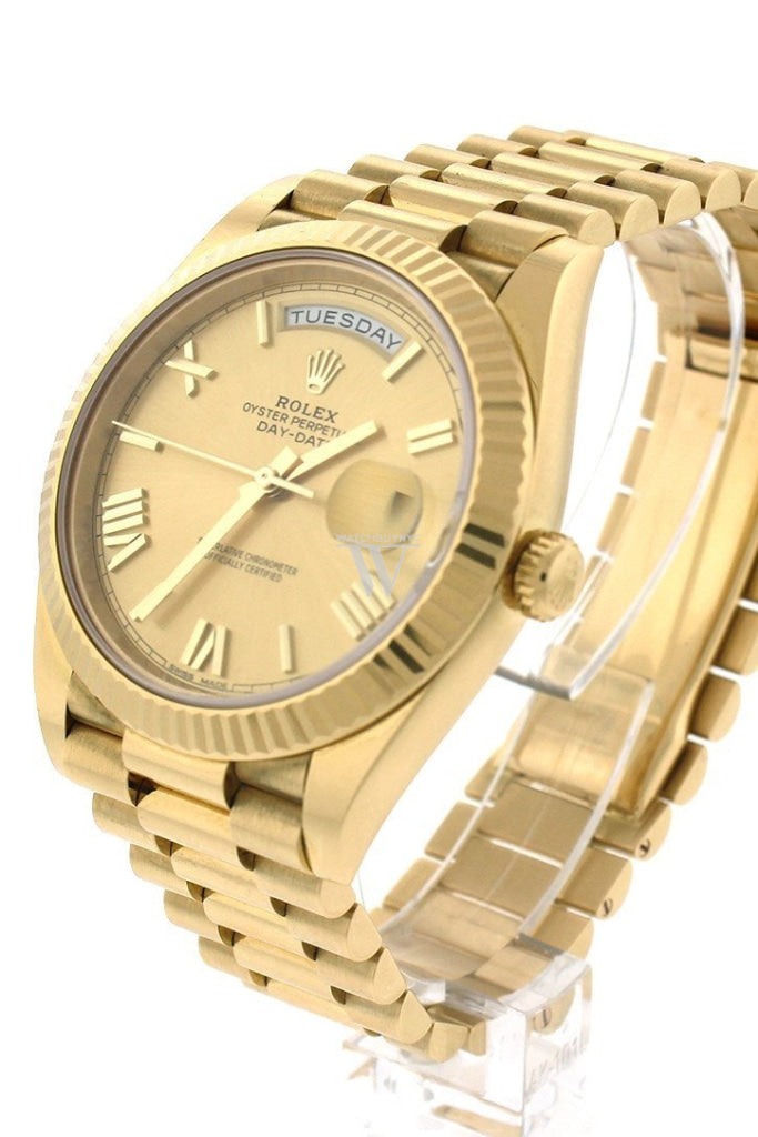 Rolex Day-Date 40 Champagne Roman Dial 18K Yellow Gold President Automatic Men's Watch 228238