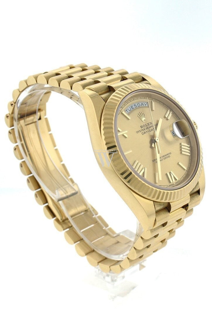 Rolex Day-Date 40 Champagne Roman Dial 18K Yellow Gold President Automatic Men's Watch 228238